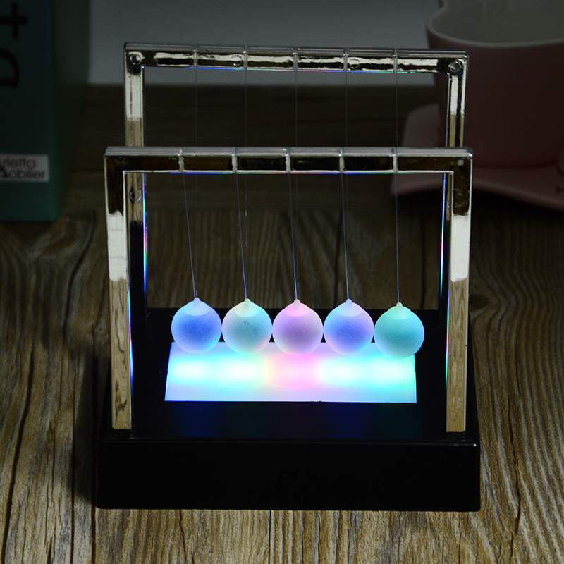 Illuminated LED Newton Cradle Office Desk Decor - My Nerd Shack