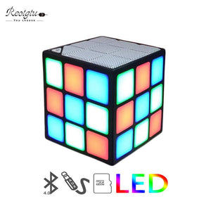 Mini Magic Cube Colorful Wireless Portable Bluetooth Speaker LED - My Nerd Shack